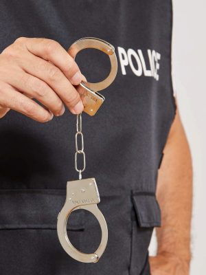 Metal Malzemeden İmal Anahtarlı Oyuncak Polis Kelepçesi