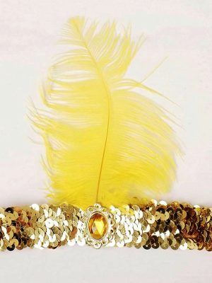 70'ler 80'ler ve 90'lar Temalı Altın Renk Çarliston Saç Bandı