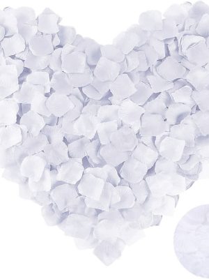 Beyaz Renk Gül Yaprağı Şekilli Konfeti 10 Paket 1000 Adet