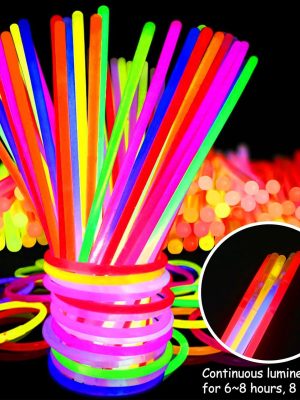 Karanlıkta Yanan Parlayan Fosforlu Glow Çubuk Bileklik 50 Adet
