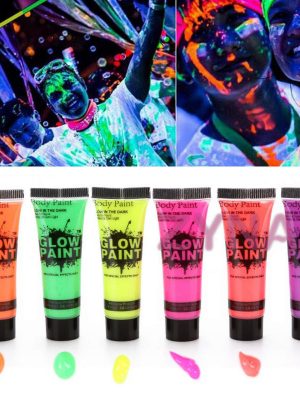 Neonlu Glow Parti Yüz Boyası 6 Renk 6 Adet