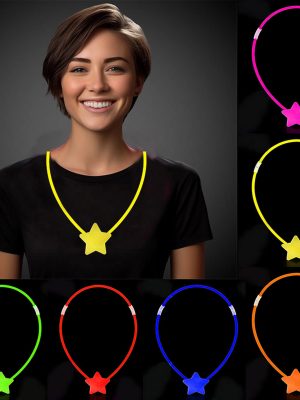 Glow  Yıldız Kolye - Glow Kolye - Glow Partisi Yıldız Kolye 6 Adet