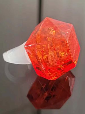 Kristal Tasarımlı Led Glow Işıklı 3 Modlu Kırmızı Yüzük 3.5 x 5 cm