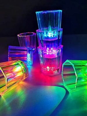 Renkli Led Parlayan Fiber Optik Glow Işıklı Bardak 5,5 x 5,5 cm 1 Adet