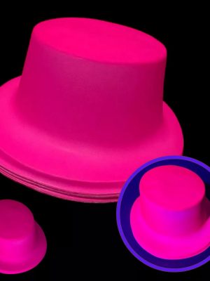 Neon Partisi Pembe Renk Plastik Fötr Şapka