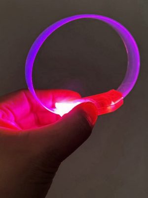 3 Modlu Pilli LED Işıklı Esnek Parti Bilekliği Pembe