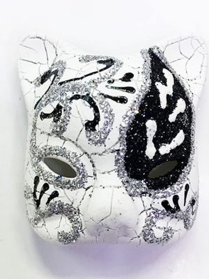 Siyah Renk İşlemeli Seramik Malzemeden İmal Venedik Kedi Model Magnet