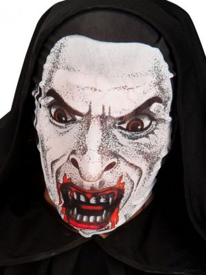 Kafaya Tam Geçmeli Bez Vampir Maskesi - Streç Korku Maskesi - 3D Baskılı Maske Model 2