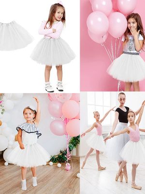 Beyaz Renk Tütü Etek Bale Eteği Gösteri Eteği Çocuk Bebek Boy