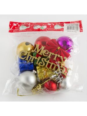 13 Adet Karışık Yılbaşı Ağaç Süsü-Renkli