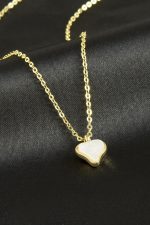 Kalp Polyester Kolye-Krem - Görsel 2