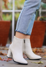 Biya Bej Cilt Topuklu Bot (Numara: 40) - Görsel 5