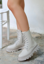 Orge Bej Cilt Bağcıklı Bot (Numara: 39)