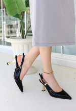 Zalin Siyah Rugan Topuklu Ayakkabı (Numara: 36) - Görsel 2