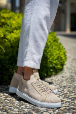 Kb-112 Kuback Bej Triko Bağcıklı Günlük Erkek Ayakkabı (Numara: 41)