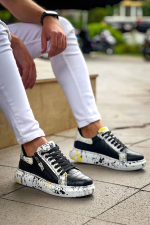 Kb-02 Kuback Bağcıklı Crocodile Siyah Sarı Günlük Erkek Ayakkabı (Numara: 39) - Görsel 2