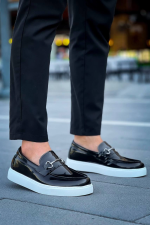 Kb-027 Kuback Bağcıksız Siyah Rugan G Günlük Erkek Ayakkabı (Numara: 40) - Görsel 2