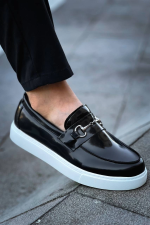 Kb-027 Kuback Bağcıksız Siyah Rugan G Günlük Erkek Ayakkabı (Numara: 40) - Görsel 3