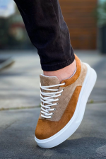 Kb-005 Kuback Vizon Taba Süet Bağcıklı  Günlük Erkek  Ayakkabı (Numara: 44) - Görsel 4