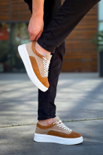 Kb-005 Kuback Vizon Taba Süet Bağcıklı  Günlük Erkek  Ayakkabı (Numara: 44) - Görsel 5