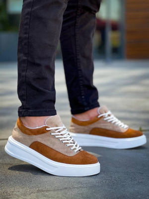 Kb-005 Kuback Vizon Taba Süet Bağcıklı  Günlük Erkek  Ayakkabı (Numara: 40)