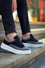 Kb-005 Kuback Siyah Gri Süet Bağcıklı Günlük Erkek Ayakkabı (Numara: 43) - Görsel 3