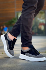 Kb-005 Kuback Siyah Gri Süet Bağcıklı Günlük Erkek Ayakkabı (Numara: 43) - Görsel 4