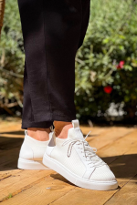 Kb-112 Kuback Beyaz Triko Bağcıklı Günlük Erkek Ayakkabı (Numara: 43) - Görsel 3