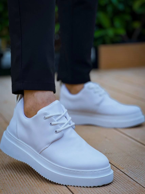 Kb-X3  Kuback Beyaz Cilt Bağcıklı  Günlük Erkek  Ayakkabı (Numara: 42)