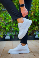 Kb-X3  Kuback Beyaz Cilt Bağcıklı  Günlük Erkek  Ayakkabı (Numara: 42) - Görsel 3