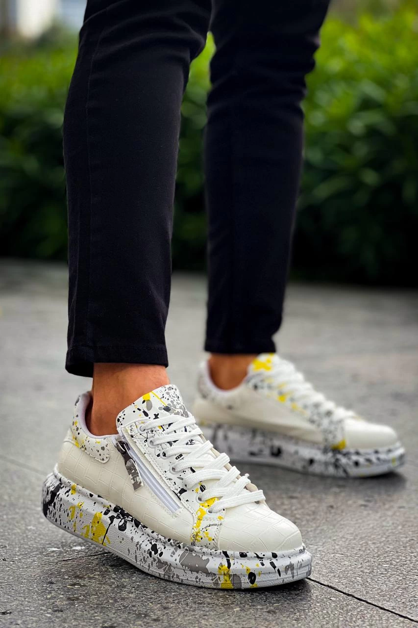 1227989_kb-02-bagcikli-crocodile-beyaz-sari-gunluk-erkek-ayakkabi-273278161-sw853sh1280.png Kb-02 Kuback Bağcıklı Crocodile Beyaz Sarı Günlük Erkek Ayakkabı (Numara: 43) - Görsel 2