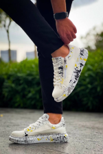 Kb-02 Kuback Bağcıklı Crocodile Beyaz Sarı Günlük Erkek Ayakkabı (Numara: 43) - Görsel 3