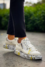 Kb-02 Kuback Bağcıklı Crocodile Beyaz Sarı Günlük Erkek Ayakkabı (Numara: 43) - Görsel 4