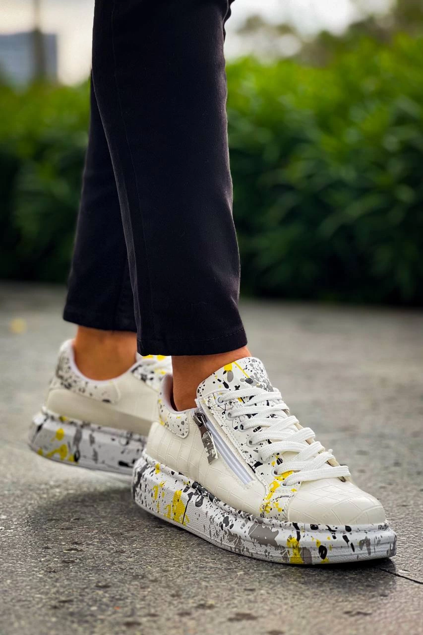 1227989_kb-02-bagcikli-crocodile-beyaz-sari-gunluk-erkek-ayakkabi-472252246-sw853sh1280.png Kb-02 Kuback Bağcıklı Crocodile Beyaz Sarı Günlük Erkek Ayakkabı (Numara: 43) - Görsel 4