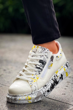 Kb-02 Kuback Bağcıklı Crocodile Beyaz Sarı Günlük Erkek Ayakkabı (Numara: 43) - Görsel 5