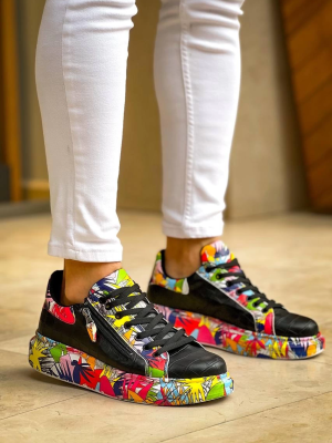 Kb-02 Kuback Bağcıklı Crocodile Siyah Kırmızı Günlük Erkek Ayakkabı (Numara: 43)