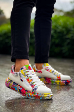 Kb-02 Kuback Bağcıklı Crocodile Beyaz Kırmızı Günlük Erkek Ayakkabı (Numara: 40) - Görsel 2