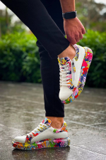 Kb-02 Kuback Bağcıklı Crocodile Beyaz Kırmızı Günlük Erkek Ayakkabı (Numara: 40) - Görsel 4