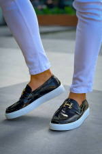 Kb-027 Kuback Bağcıksız Siyah Rugan H Günlük Erkek Ayakkabı (Numara: 41) - Görsel 3