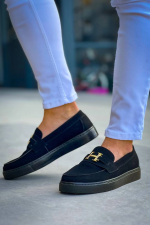 Kb-027  Kuback Bağcıksız Kömür Süet H Günlük Erkek Ayakkabı Siyah (Numara: 44) - Görsel 2