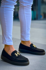 Kb-027  Kuback Bağcıksız Kömür Süet H Günlük Erkek Ayakkabı Siyah (Numara: 41)