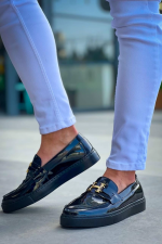 Kb-027  Kuback  Bağcıksız Kömür Rugan H Günlük Erkek Ayakkabı Siyah (Numara: 40) - Görsel 4