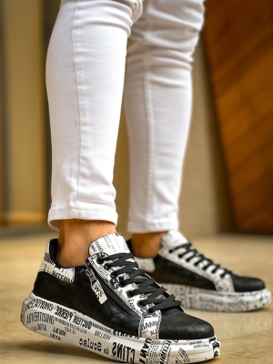 Kb-02  Kuback Bağcıklı Crocodile Siyah Gazete Günlük Erkek Ayakkabı (Numara: 40)