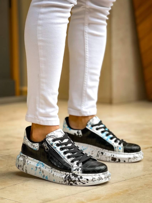 Kb-02 Kuback Bağcıklı Crocodile Siyah Mavi Günlük Erkek Ayakkabı (Numara: 43)