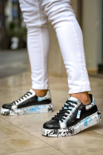 Kb-02 Kuback Bağcıklı Crocodile Siyah Mavi Günlük Erkek Ayakkabı (Numara: 43) - Görsel 2