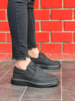 Kb-042  Kuback Bağcıklı Kömür Günlük Erkek Ayakkabı Siyah (Numara: 41)