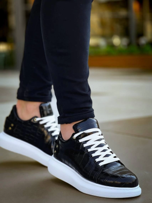 Kb047 Kuback Siyah Crocodile Günlük Erkek Ayakkabı (Numara: 40)