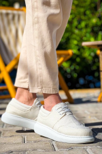 Kb-042  Kuback Bağcıklı Beyaz Günlük Erkek Ayakkabı (Numara: 41) - Görsel 2