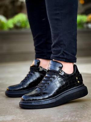 Kb047 Kuback Kömür Crocodile Günlük Erkek Ayakkabı Siyah (Numara: 40)