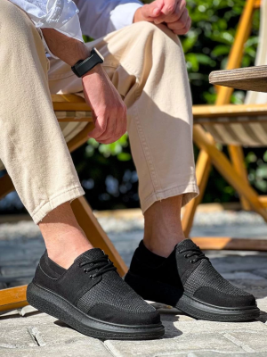 Kb-042 Kuback Bağcıklı Siyah Deri Tozu Siyah Taban Günlük Erkek Ayakkabı (Numara: 44)